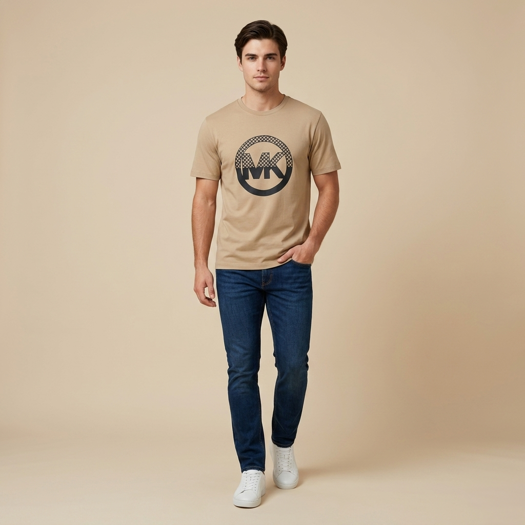 Micheal Kors Men's Regular Fit Round Neck T-Shirt