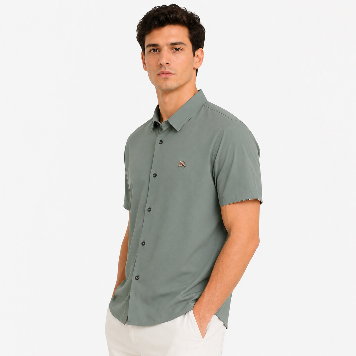 Burberry Slim Fit Half Shirt