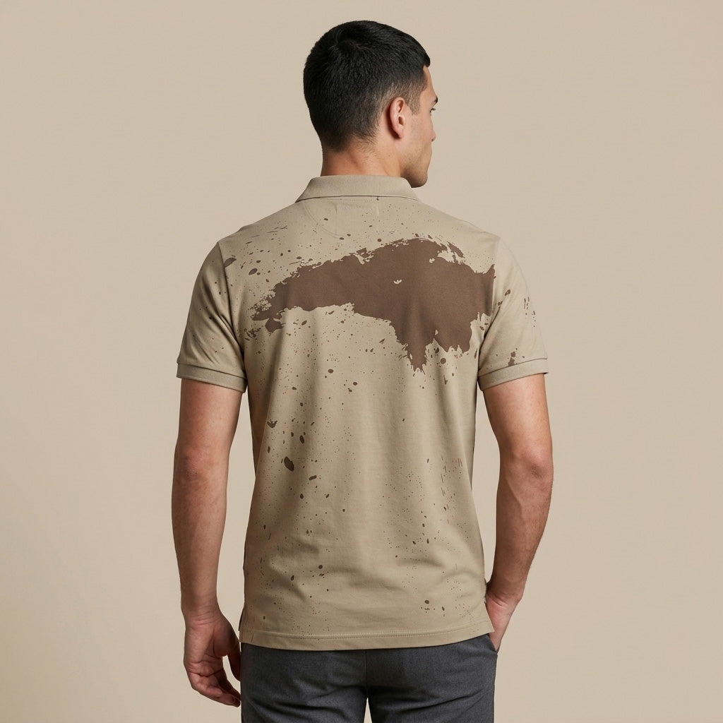 Emporio Armani Men's Regular Fit Brown Collar T-Shirt