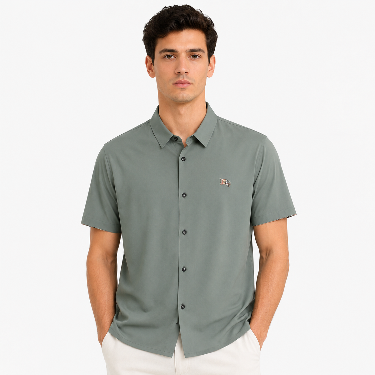 Burberry Slim Fit Half Shirt