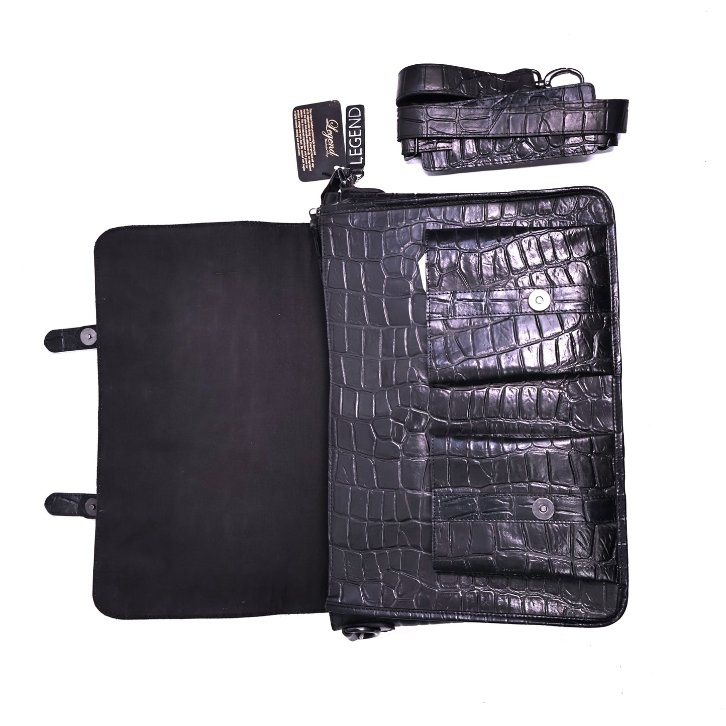 Legend Handcrafted Black Laptop Bag