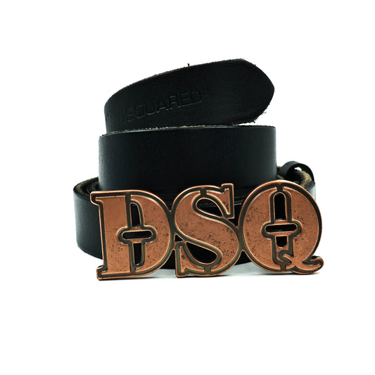 Dsquare D2 Black Leather Belt