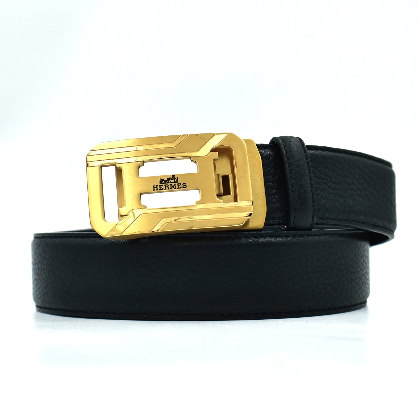 Hermes Black Leather Belt
