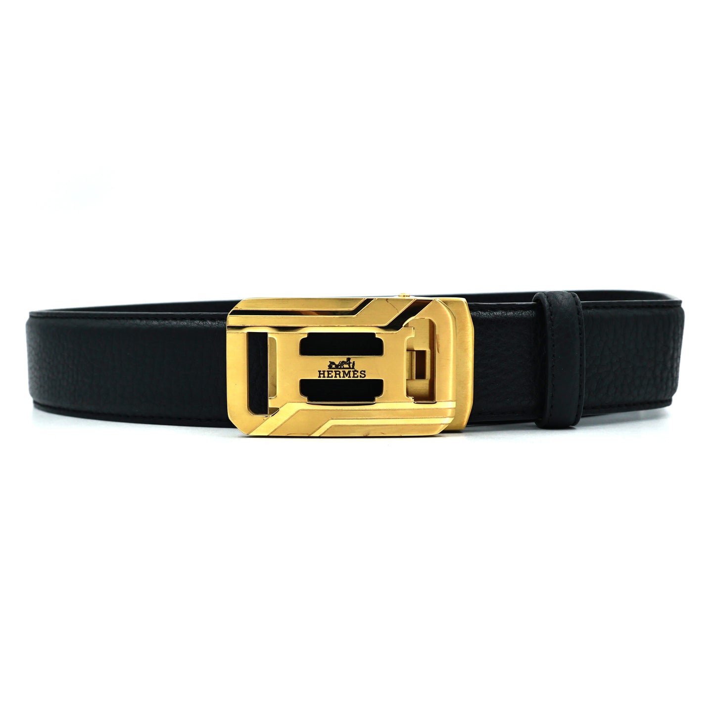 Hermes Black Leather Belt