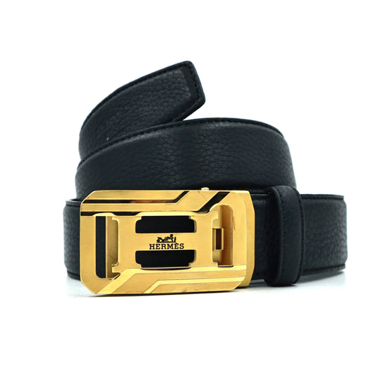 Hermes Black Leather Belt