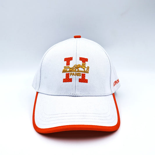 Hermes White-Orange Cap