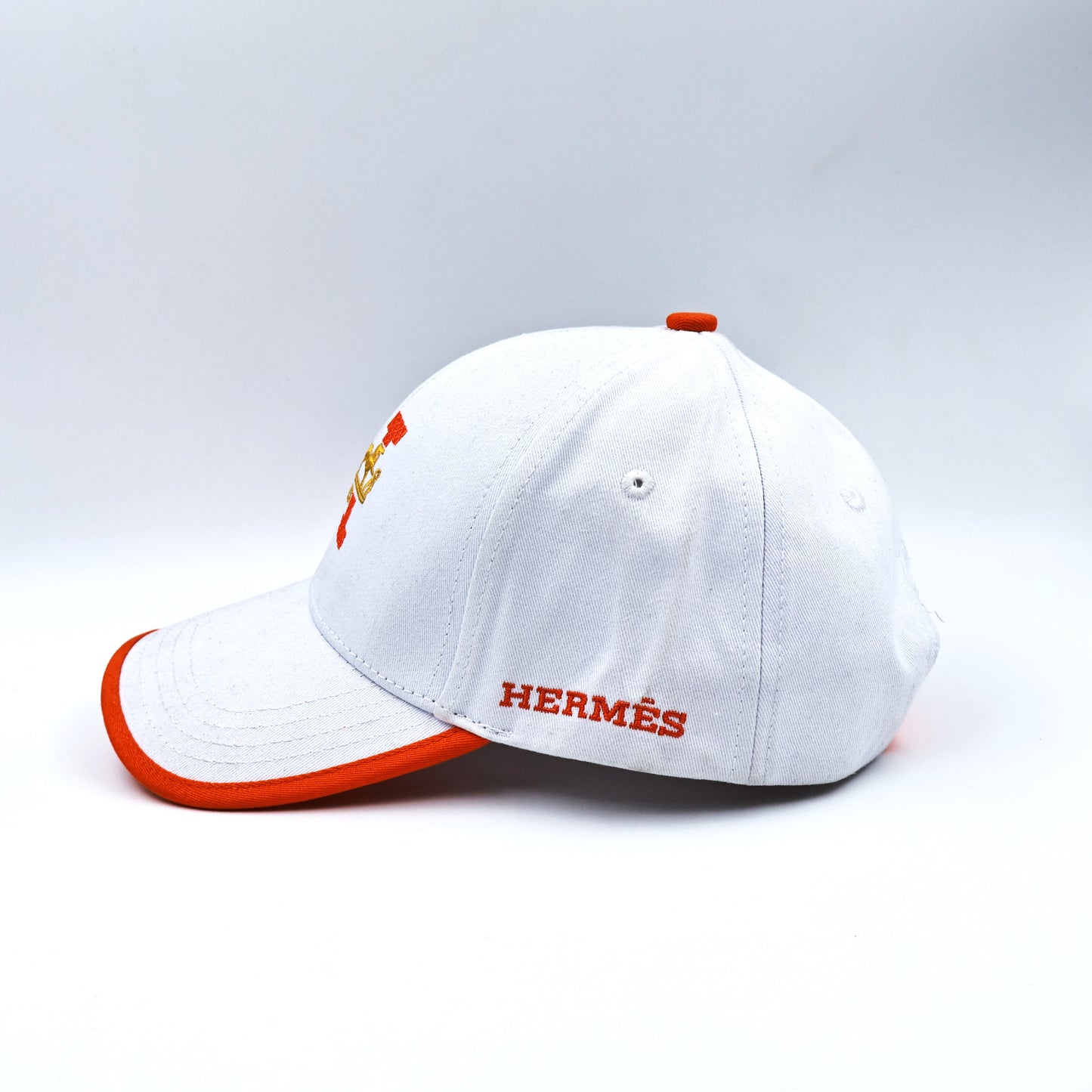 Hermes White-Orange Cap
