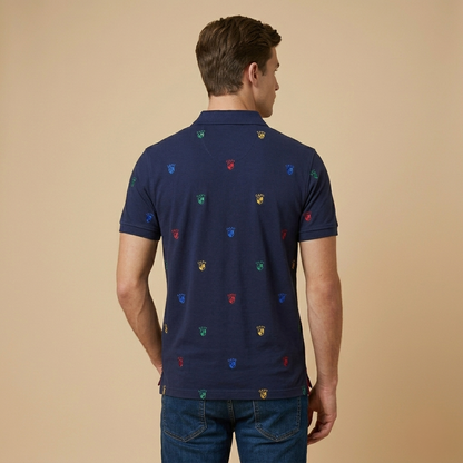 Gant Men's Regular Fit Navy Blue Collar T-Shirt