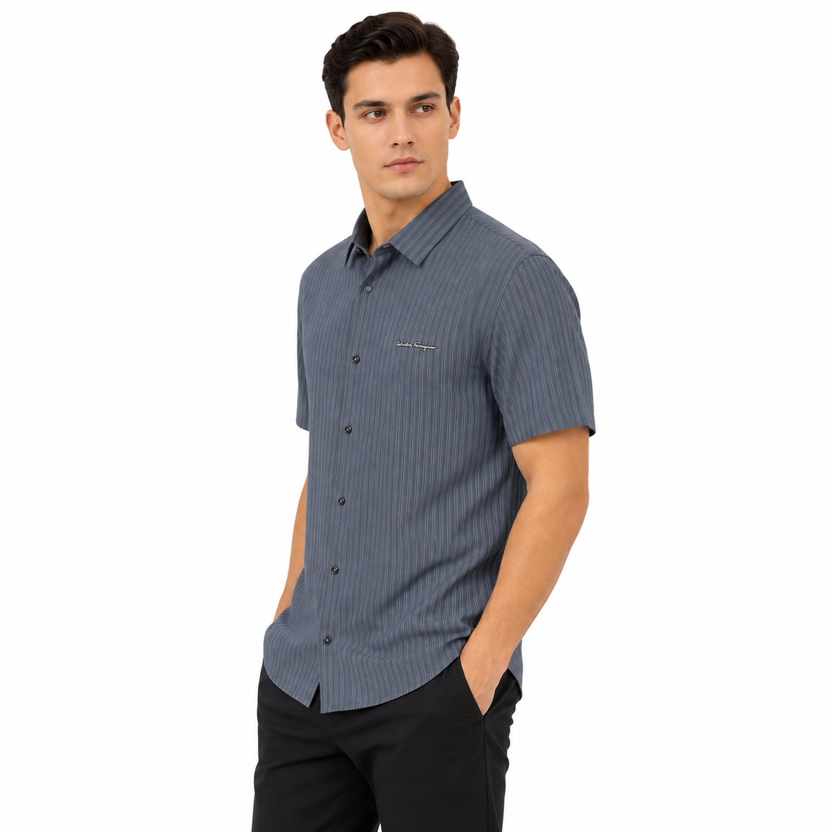 Salvatore Ferragamo Slim Fit Half Shirt